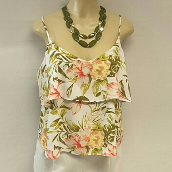 FOREVER 21, Floral Crop Top, size Large - Picture 3 of 8